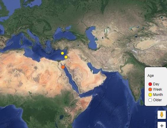 מספר רעידות אדמה במזרח התיכון ובישראל