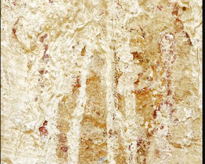 פניו של ישוע הנוצרי בציור קיר שהתגלה לראשונה בישראל