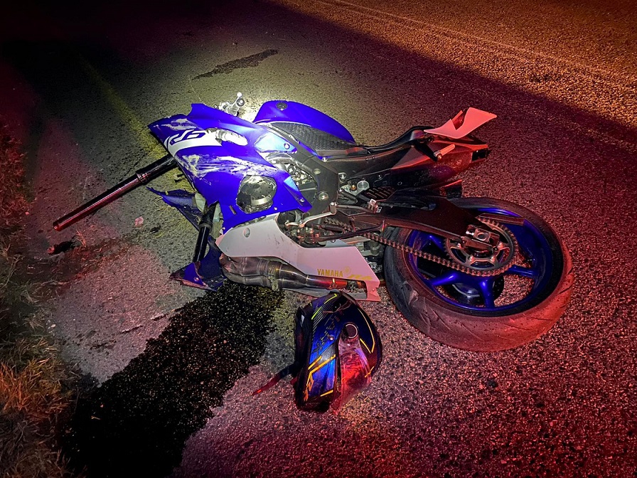 רוכב אופנוע נפגע קשה בתאונה עצמית