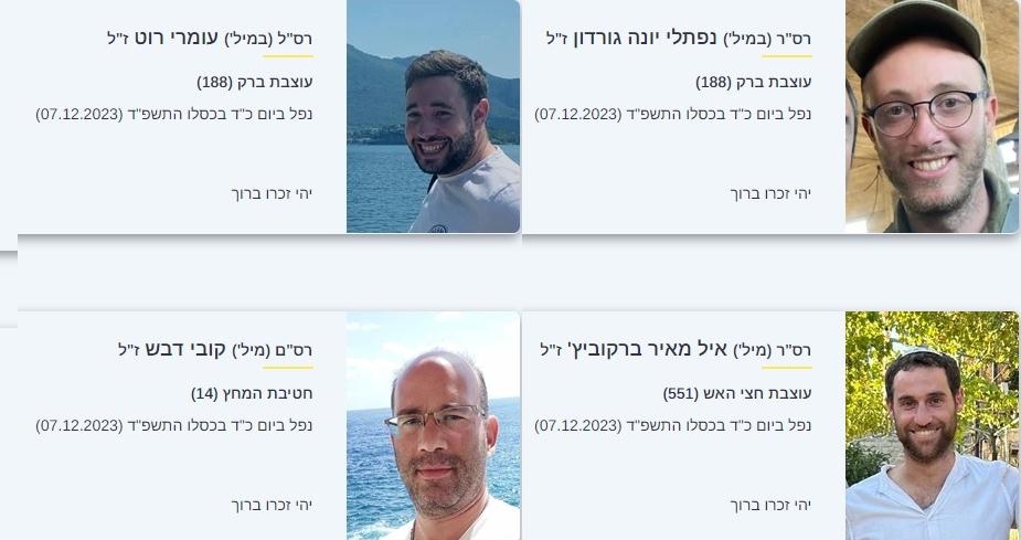 רס"ר נפתלי יונה גורדון ז"ל רס"ל עומרי רוט ז"ל