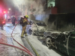 המשטרה חוקרת שריפת עשרות כלי רכב בראמה