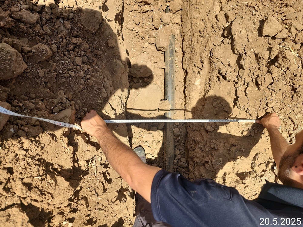 חפירה בלתי חוקית בתוואי תשתית לאומית