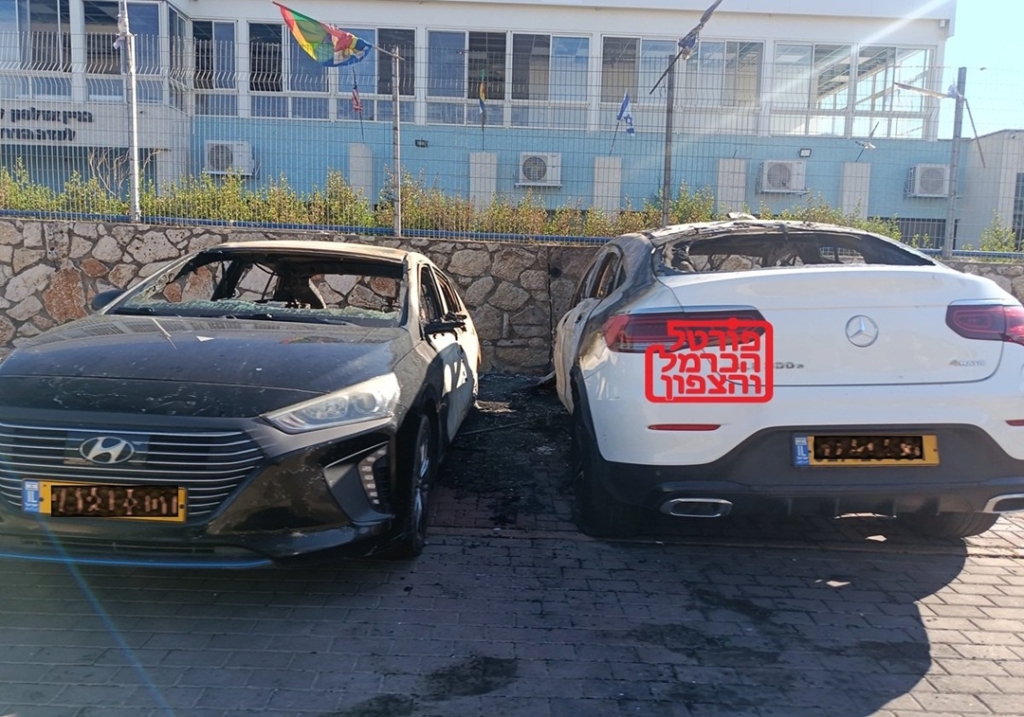 שריפת שני רכבים למשפחה בעוספיה